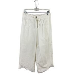 Cotelac Cotton & Linen Cropped Wide Leg Pants